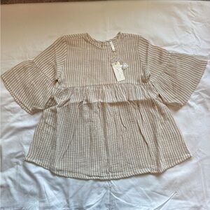 Rylee + Cru Almond Striped Bell Dress